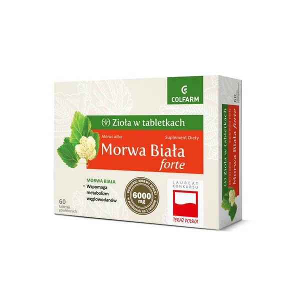 Morwa Biała Forte Tabletten – Nahrungsergänzungsmittel mit Extrakt aus Weißmaulbeerblättern zur Unterstützung des Blutzuckerspiegels und Stoffwechsels
