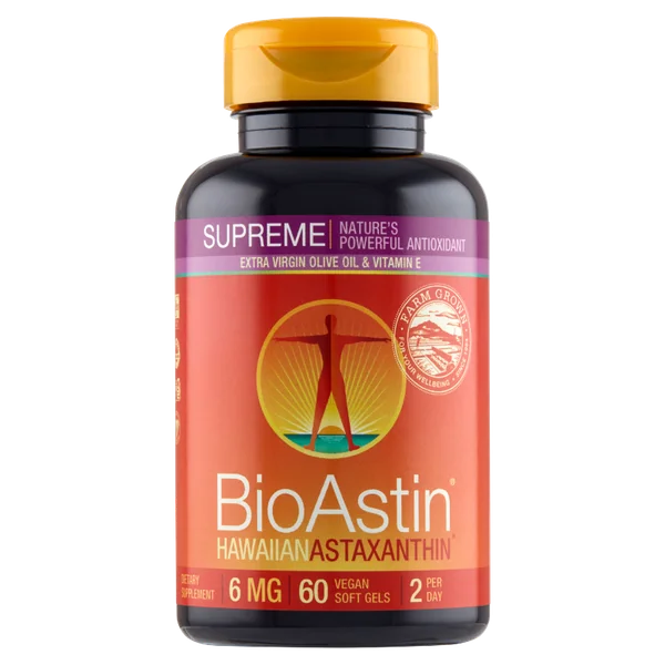BioAstin Supreme – veganes Nahrungsergänzungsmittel mit Astaxanthin und natürlichen Antioxidantien für Haut, Augen und Immunsystem