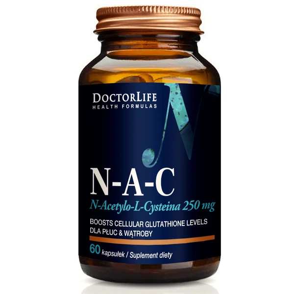 Doctor Life NAC 250 mg 60 Kapseln - Nahrungsergänzungsmittel zur Unterstützung des Immunsystems und der Leberfunktion, schützt vor oxidativem Stress