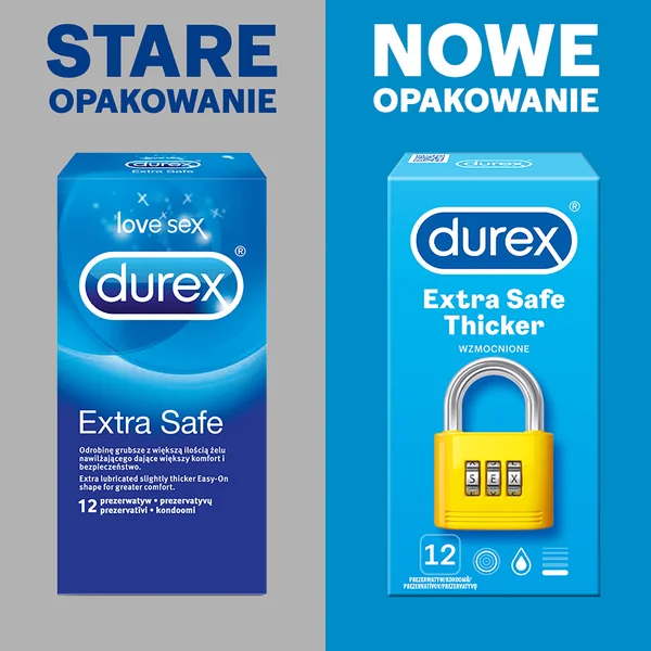 Durex Extra Safe Kondome – 12 Stück, besonders sicher, extra dick Durex Extra Safe Kondome 12 Stück – extra dicke Kondome für höchste Sicherheit und Schutz