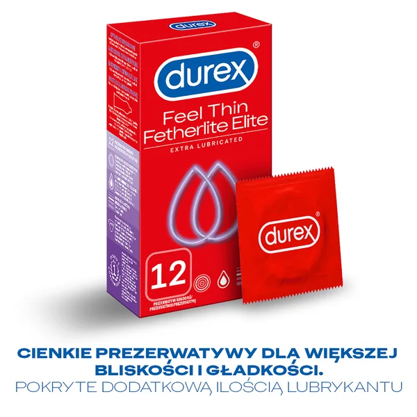 Durex Featherlite Elite Kondome, dünner Latex mit zusätzlichem Gleitgel für intensivere Empfindungen und sicheren Schutz. Nominale Breite: 56 mm