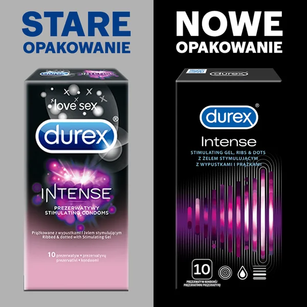 Durex Intense Kondome – 10 Stück, gerippt & punktiert für intensiveres Gefühl Durex Intense Kondome, 10 Stück – gerippte und punktierte Kondome für intensivere Lust und verstärkte Stimulation während des Liebesspiels (durex.de