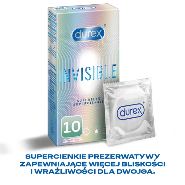 Durex Invisible Kondome – superdünn für mehr Nähe, aus hochwertigem Latex für maximalen Schutz und Empfindung