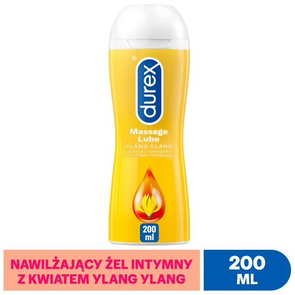 Durex Play Massage 2in1, sinnliches, feuchtigkeitsspendendes Intimgel und Massagegel mit Ylang-Ylang-Duft in praktischer Flasche mit Massage-Applikator