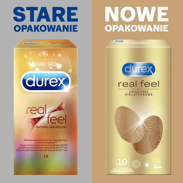 Durex Real Feel Kondome 10 Stück – hautnahe, latexfreie Kondome für intensives Gefühl