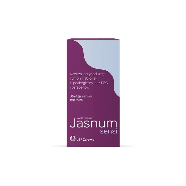 Jasnum Sensi Intimgel, hypoallergenes Gleitgel für den Intimbereich, bietet zusätzliche Feuchtigkeit und lindert Beschwerden