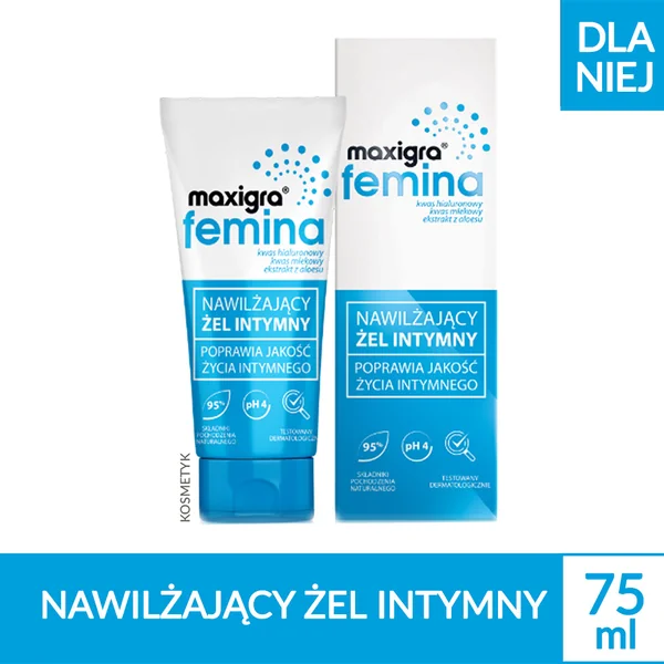 Maxigra Femina Feuchtigkeitsgel für den Intimbereich mit Hyaluronsäure und Aloe Vera, ideal bei Trockenheit, Juckreiz und Brennen