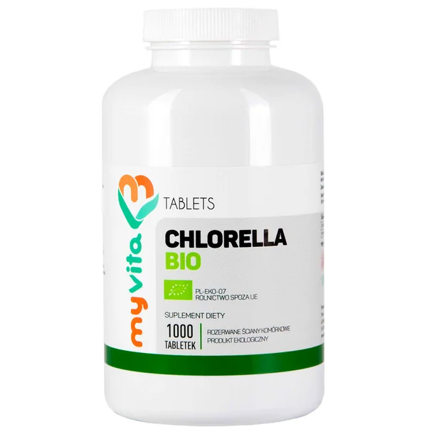 Chlorella Bio Tabletten in einer Packung, die zur Entgiftung des Körpers und Verbesserung des Blutzuckerspiegels beitragen, mit natürlichen Inhaltsstoffen