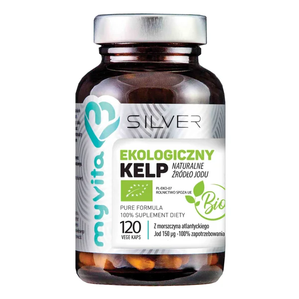 MyVita Silver Kelp Bio Kapseln mit Spirulina und Jod zur Unterstützung der Schilddrüse, Haut und des Nervensystems in der natürlichen Bio-Form