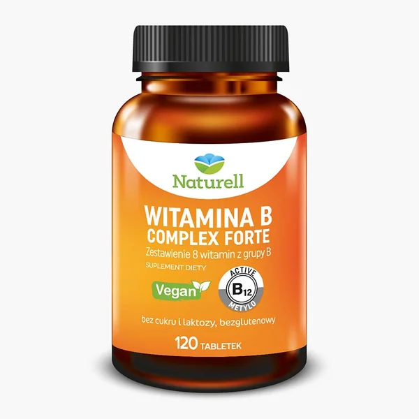 Naturell Vitamin B Komplex Forte, 120 Tabletten – veganes Nahrungsergänzungsmittel mit 8 B-Vitaminen zur Unterstützung von Energie und Immunsystem