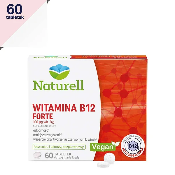 Vitamin B12 Forte Lutschtabletten – Nahrungsergänzungsmittel mit Methylcobalamin, ideal für Veganer und Vegetarier, 60 Tabletten
