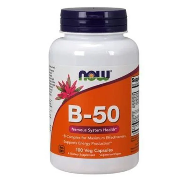 Now Foods B-50 Vitamin-B-Komplex – komplette B-Vitamine mit Cholin und Inositol, ideal für Vegetarier und zur Unterstützung von Energie und Nerven
