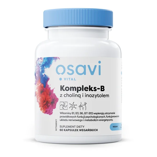 Osavi B-Komplex mit Cholin und Inositol – Nahrungsergänzungsmittel, 60 Kapseln, für Energie, Nerven und Immunsystem