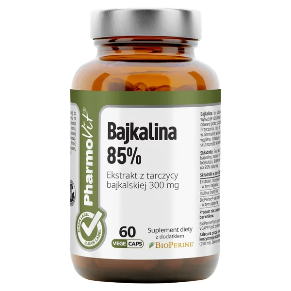 Pharmovit Bajkalina 85% – antioxidative Kapseln mit Baikal-Schilde Extrakt, unterstützt Gelenke und Sehnen