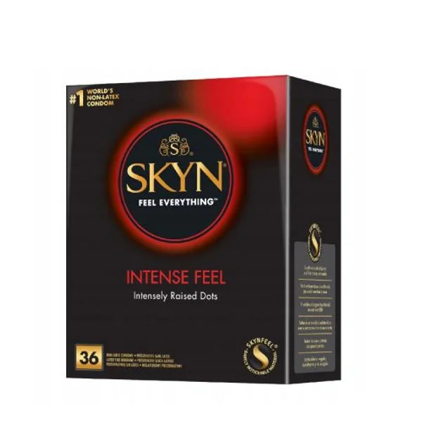 SKYN Intense Feel Kondome, 36 Stück, mit intensiven Wellen für zusätzliche Stimulation, nicht-latexbasiert, perfekt für zusätzlichen Komfort und Schutz