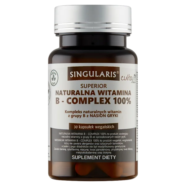 Natürliches Vitamin-B-Komplex, Buchweizensamen-Kapseln, Nahrungsergänzung mit allen essentiellen B-Vitaminen, vegan und biologisch