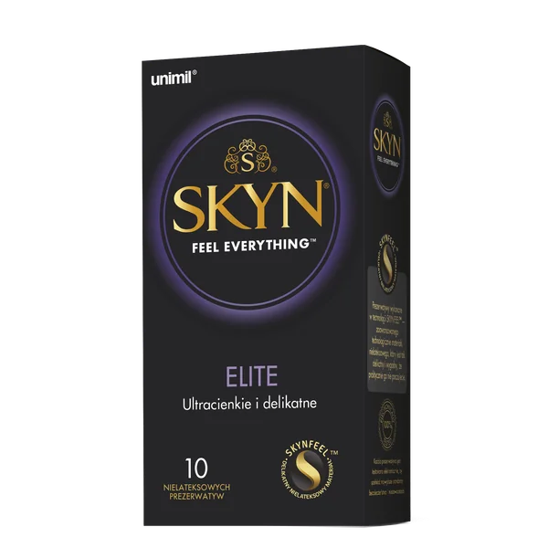 Unimil Skyn Elite Kondome ohne Latex, 10 Stück, mit SKYNFEEL™-Technologie für ein natürliches Gefühl und sicheren Schutz