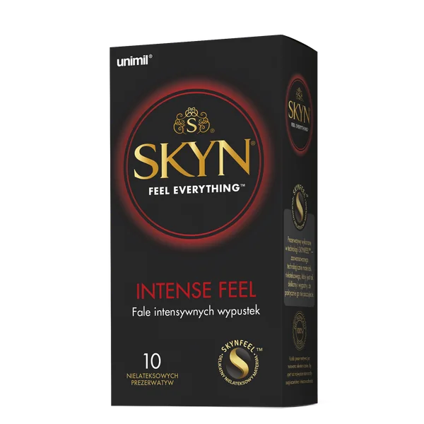 SKYN Intense Feel Kondome, nielateksowe, z intensywną stymulacją i wyjątkowym nawilżeniem, idealne dla osób z alergią na lateks