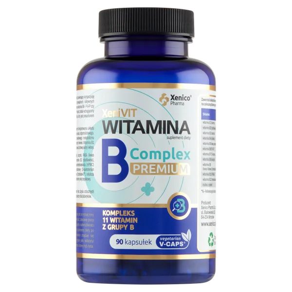 XeniVIT Vitamin B Complex Premium Kapseln – Nahrungsergänzung mit allen B-Vitaminen in bioaktiver Form, unterstützt Nerven, Energie und Hautgesundheit.