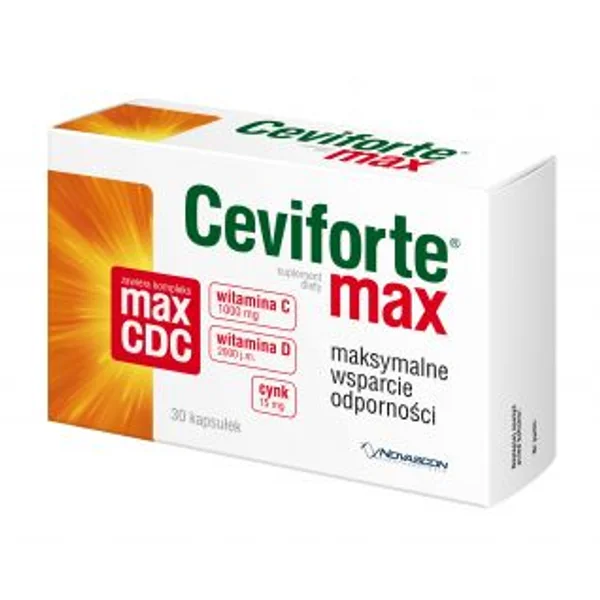 Ceviforte Max, Nahrungsergänzungsmittel mit Vitamin C, D und Zink zur Unterstützung des Immunsystems und zur Förderung der Energie