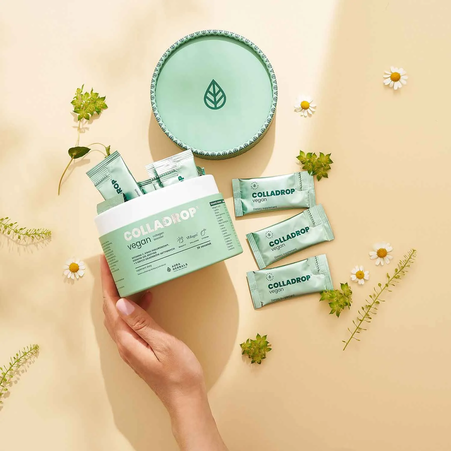 Colladrop Vegan Collagen Booster Vollagen 2000 mg – Pulver zur Unterstützung von Haut, Haaren und Nägeln