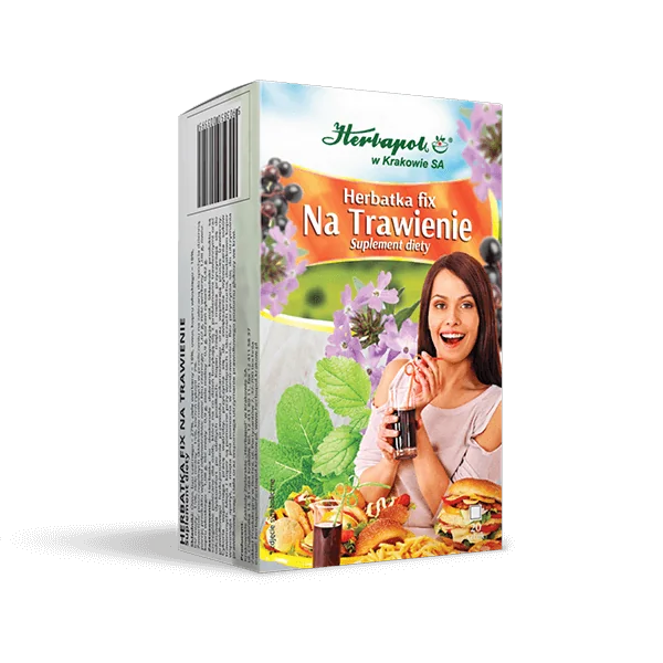 Herbapol Kraków Na Verdauung Fix Kräutertee zur Unterstützung der Verdauung mit Minze, Fenchel, Zichorie und anderen natürlichen Kräutern in 20 Teebeuteln