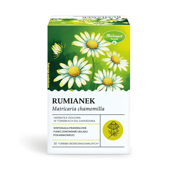 Kamille Tee in Teebeuteln für die Zubereitung eines beruhigenden Aufgusses bei Magenbeschwerden und Blähungen