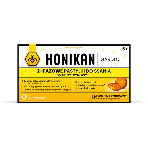 Honikan Gardło Lutschtabletten mit Malve, isländischem Moos und Manuka-Honig zur Linderung von Husten und Halsschmerzen