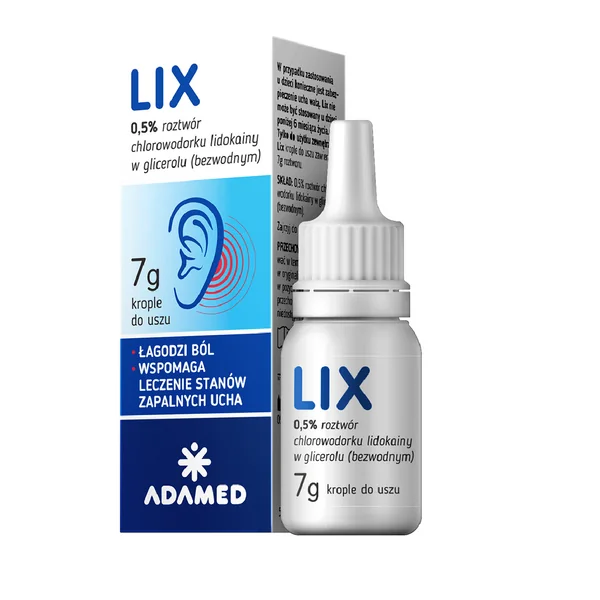 Lix Tropfen zur Linderung von Ohrenschmerzen, Entzündungen und Ohrenschmalz. Effektive Behandlung für den äußeren Gehörgang