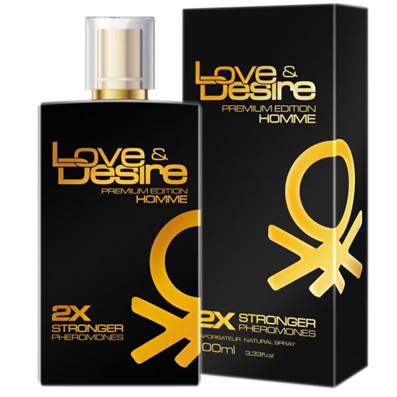 Love & Desire PREMIUM Parfüm für Männer mit Feromonen in einer 100ml Flasche, ideal für mehr Selbstbewusstsein und Anziehungskraft