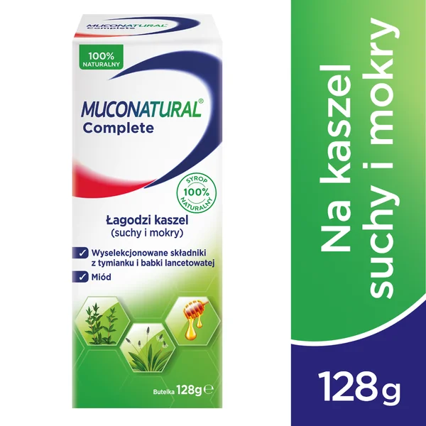 Muconatural Complete Hustensirup 128 g, natürliches Hustenmittel zur Unterstützung bei trockenem und feuchtem Husten, mit Flavonoiden und Honig