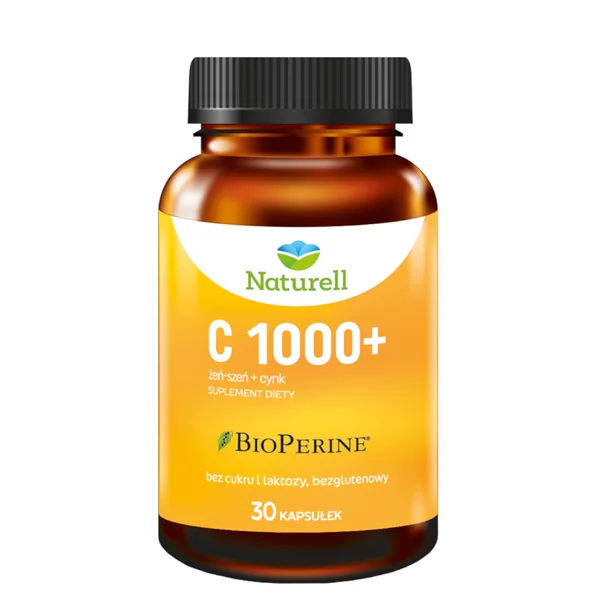 Naturell C 1000+ Nahrungsergänzungsmittel mit Vitamin C, Zink und Ginseng zur Unterstützung des Immunsystems in 30 Kapseln