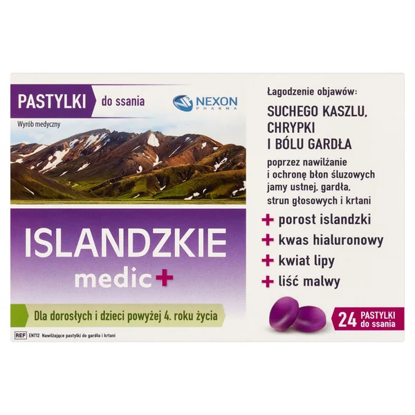 Islandzkie medic+ Lutschtabletten mit Islandmoos, lindernd bei Husten, Heiserkeit und Halsschmerzen, für Erwachsene und Kinder ab 4 Jahren