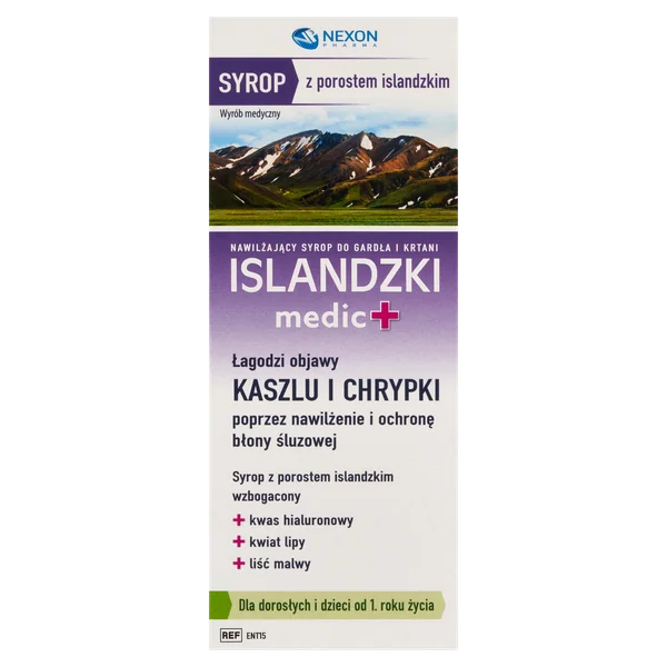 Islandzki medic+ Sirup mit Islandmoos und Lindenblüten, 125 ml, für die Linderung von Husten, Heiserkeit und Halsschmerzen, natürlich und schonend