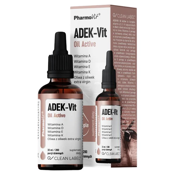 Pharmovit ADEK-Vit Oil Active mit Vitaminen A, D, E und K2, in kaltgepresstem Olivenöl, für eine optimale Nährstoffversorgung und Gesundheit