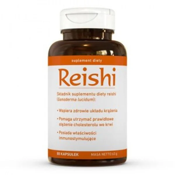 Reishi Kapseln in der Packung zur Unterstützung des Immunsystems und Förderung der Gesundheit. Enthält Ganoderma lucidum Extrakt