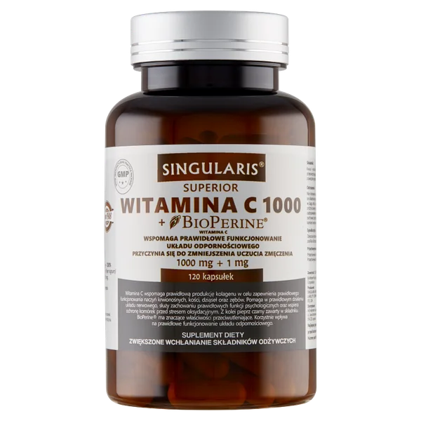 Vitamin C 1000 mg mit BioPerine Kapseln zur Unterstützung des Immunsystems und Förderung der Kollagenproduktion für gesunde Geweb