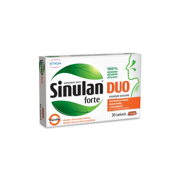 Sinulan Duo Forte Tabletten zur Unterstützung der Atemwege und des Immunsystems mit natürlichen Pflanzenextrakten