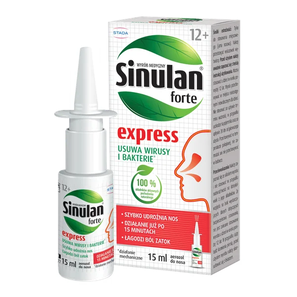 Sinulan Express Forte Nasenspray zur Linderung von Nasenschwellungen und zum Schutz der Nasenschleimhaut bei Atemwegsinfektionen