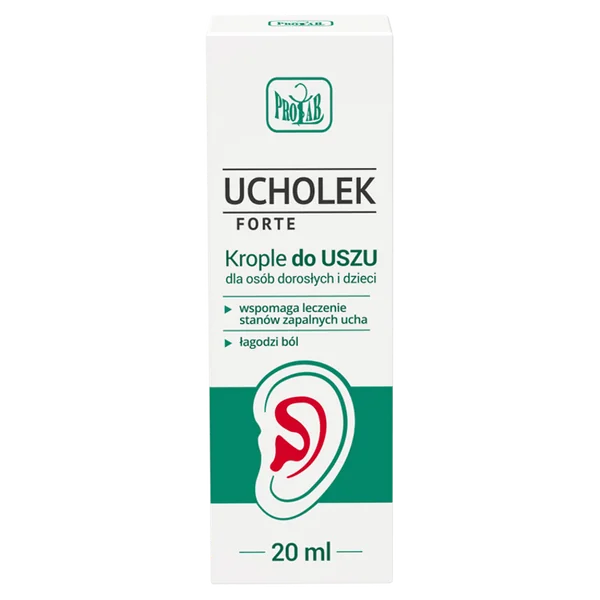 Ucholek Forte Tropfen zur Behandlung von Ohrentzündungen, die den äußeren Gehörgang betreffen und gegen Infektionen helfen