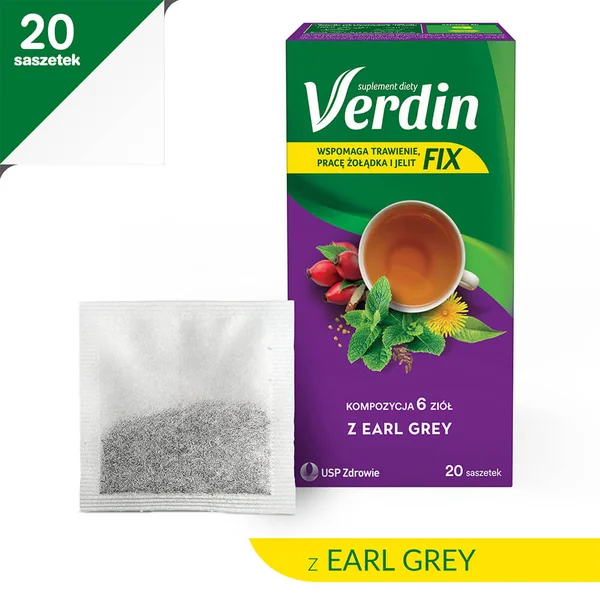 Verdin Fix Kräutertee mit schwarzem Tee, Pfefferminze, Koriander und Kümmel – fördert die Verdauung und unterstützt die Magenfunktion