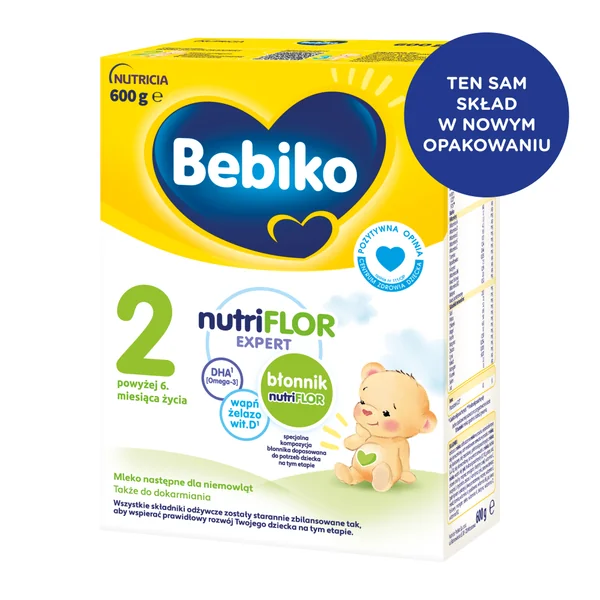 Bebiko 2 NUTRIflor Expert - Folgemilch für Babys ab 6 Monaten, nährstoffreich und ohne Palmöl, unterstützt die gesunde Entwicklung von Babyaugen und Gehirn
