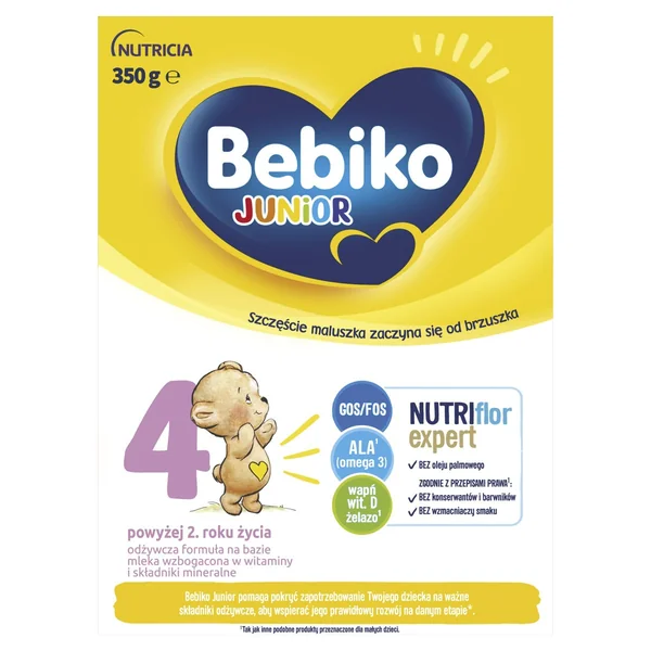 Bebiko Junior 4 - modifizierte Milch für Kinder über 2 Jahre, 350 g Packung, unterstützt das Wachstum und das Immunsystem von Kleinkindern