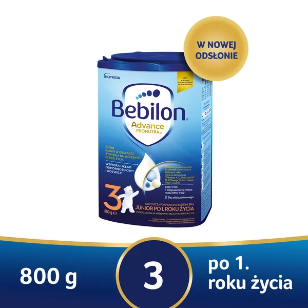 Bebilon 3 Advance Pronutra Milchpulver für Kinder, unterstützt Immunsystem und gesunde Entwicklung, 800 g Packung, ideal für Kleinkinder nach dem 1. Lebensjahr