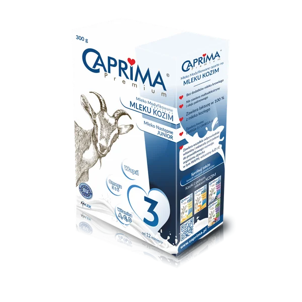 Caprima Premium 3 Junior Folgemilch Pulver auf Ziegenmilchbasis ab 12 Monaten, 300 g Packung für gesunde Entwicklung von Babys