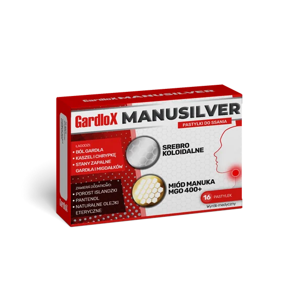 Gardlox Manusilveer Lutschtabletten mit Silber und Manuka Honig zur Linderung von Halsschmerzen und Rachenentzündungen