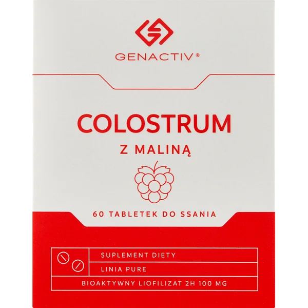 Genactiv Colostrum mit Himbeere, Lutschtabletten für Immunität, Aloe und Vitamin C