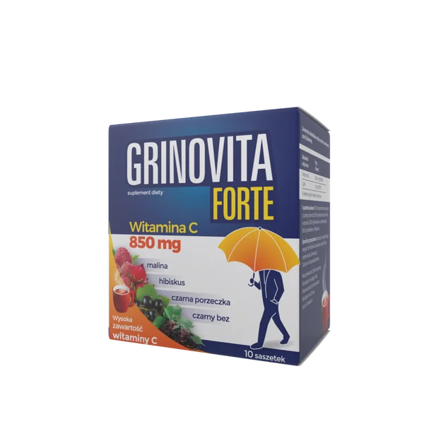Grinovita Forte Nahrungsergänzungsmittel in Pulverform zur Unterstützung des Immunsystems, mit Holunderbeeren, Hibiskus und Vitamin C