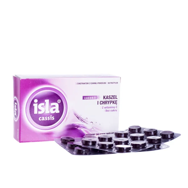 Isla-Cassis Lutschtabletten, 60 Pastillen zur Linderung von Husten und Heiserkeit mit Isländischem Moos und schwarzer Johannisbeere