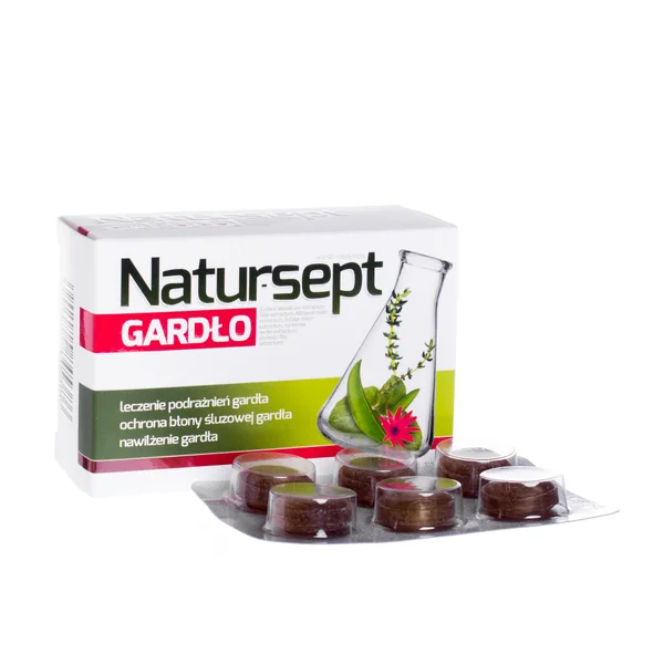 Natur-Sept Gardło – Lutschtabletten zur Linderung von Halsschmerzen und Rachenreizungen, mit pflanzlichen Extrakten aus Isländischem Moos und Aloe Vera